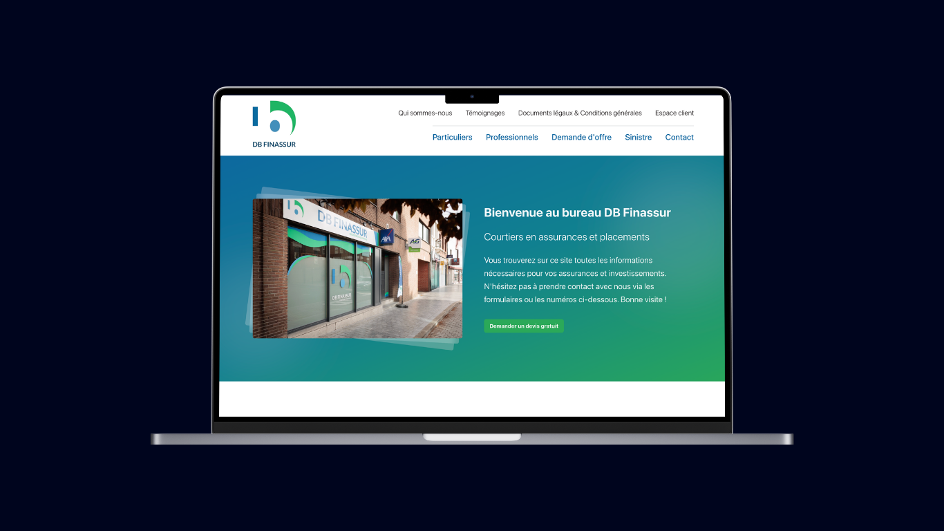 Page d'acceuil www.db-finassur.be
